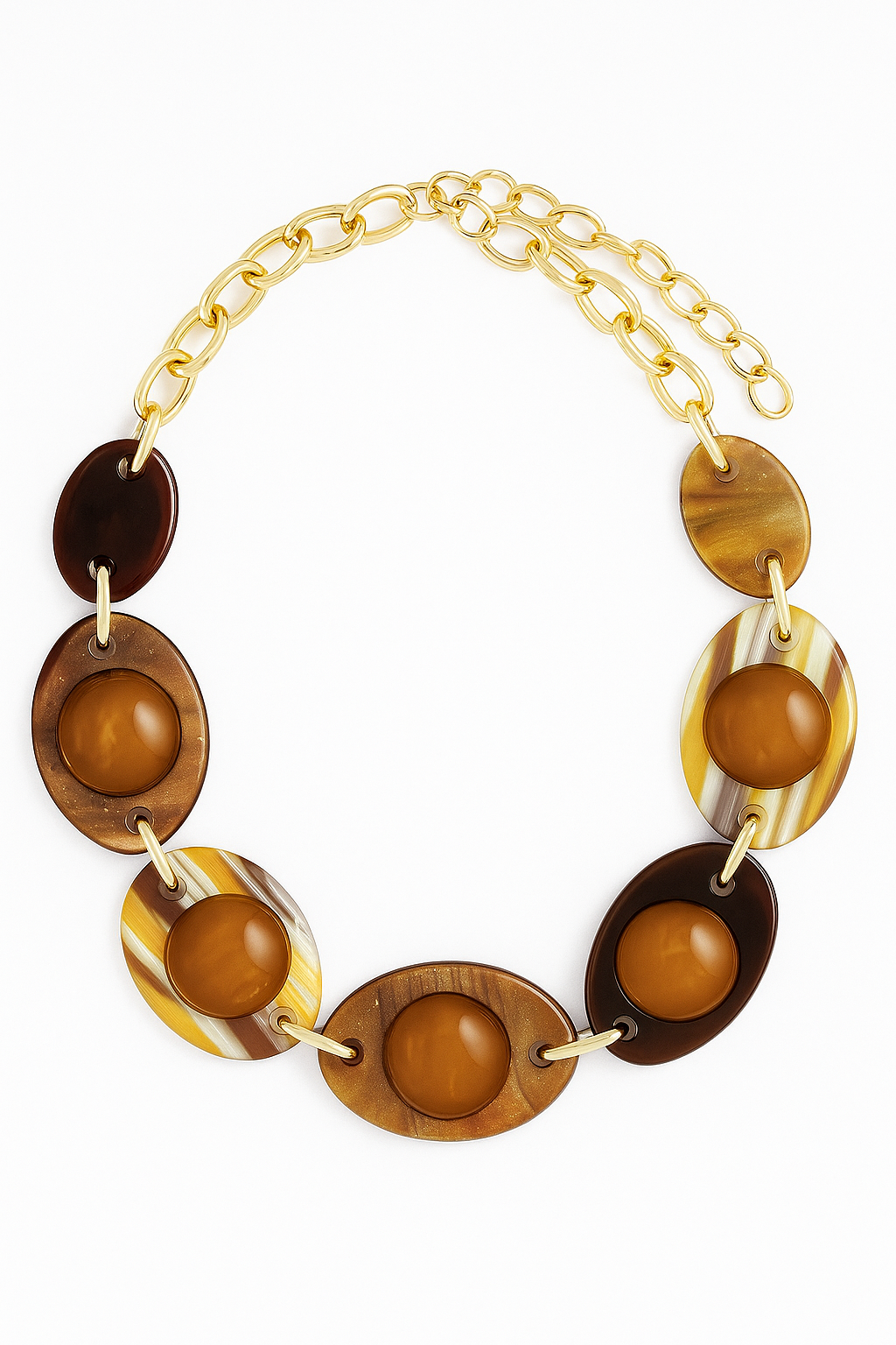 Brown marbled statement necklace