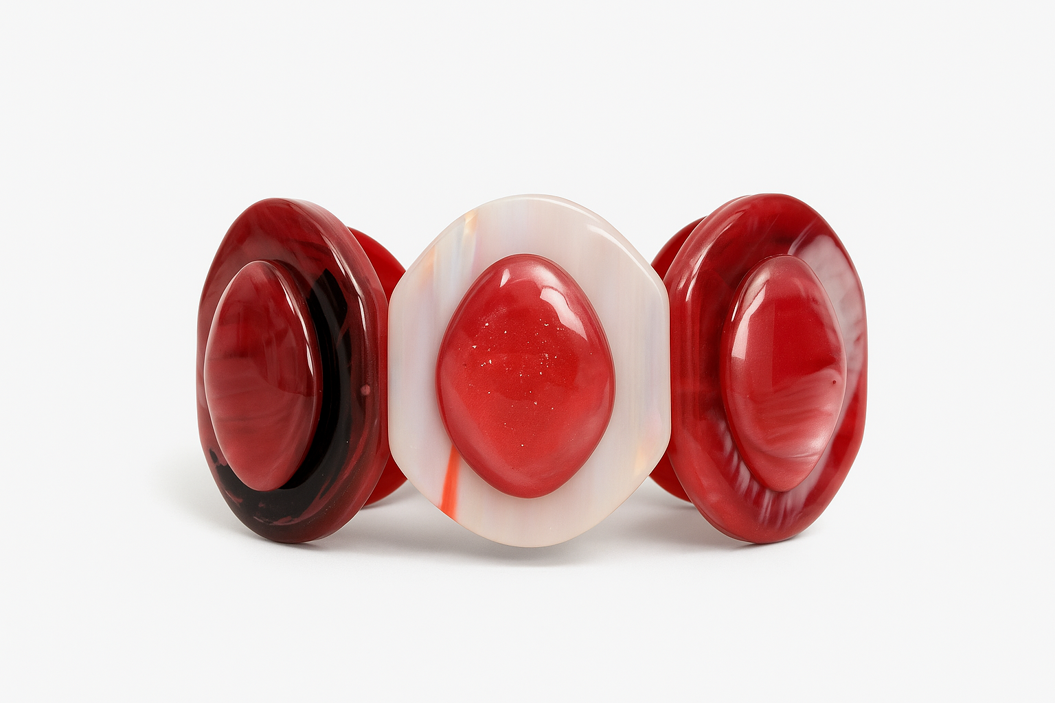 Red marbled resin bracelet